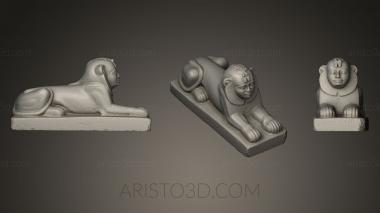 Figurines lions tigers sphinxes (STKL_0191) 3D model for CNC machine